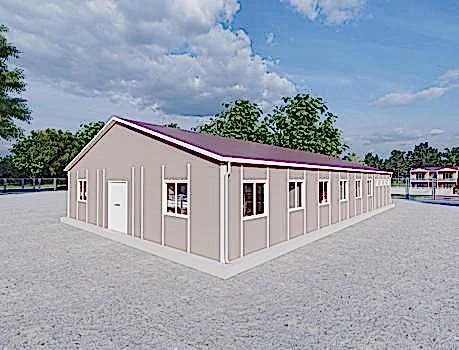 232m² Prefabrik Yatakhane Binası (Wc-Duş Ortak)